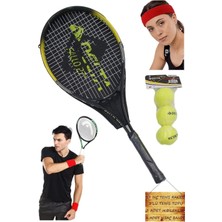 PremiumPort 27 Inç Tenis Raketi Seti, 3 Top, Taşıma Çantası, Havlu, Bileklik ve Saç Bandı