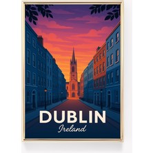 Ninastore Dublin Vintage Seyahat Posteri Baskısı - Ev ve Ofis Için Kanvas Duvar Sanatı Dekorasyonu