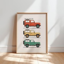 Ninastore Land Rover Defender Posteri Retro Arazi Aracı Duvar Sanatı Macera Aracı Baskısı Dijital Indirme