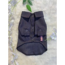 Feyza Design Şık Denim Kot Gömlek, Evcil Hayvanlar Için Rahat ve Tarz Sahibi Tasarım