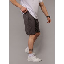 Eydamoon Erkek Füme Regular Kesim Penye %100 Organik Pamuk Cepli Yazlık Şort