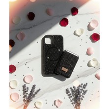 KumOziShop iPhone 15 Pro Uyumlu Magsafe ve Mıknatıs Özellikli Taşlı Cüzdanlı Premium Kılıf