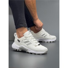 Zubiy Unisex Poli Kaymaz Taban Su Geçirmez Kışlık Günlük Spor Ayakkabı - Beyaz - Gümüş Renk