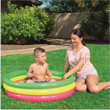 Bestway Çocuklar Için 102X25 cm Renkli Halkalı Havuz, Eğlence Dolu Yaz Aktivitesi