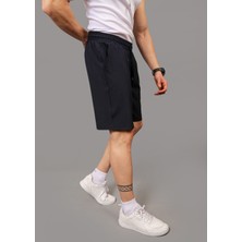 Eydamoon Erkek Lacivert Baggy Kesim Likralı Paraşüt Kumaş Hızlı Kuruyan Yazlık Şort&bermuda
