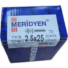 Meridyen Sunta Vidası 2,5 x 25 mm (Kutu Içinde 1000 Adet Bulunmaktadır.)