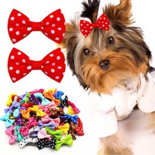 Feyza Design 8'li Puantiyeli Köpek ve Kedi Fiyonk Kurdele Aksesuar Seti