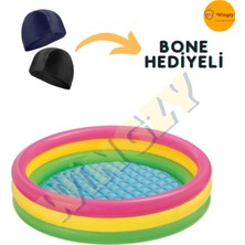 PremiumPort Renkli 3 Boğumlu Çocuk Havuzu 114X25 Cm, 2 Yaş Hediye Bonyeli