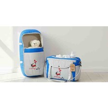 Öznur Bebek Taşıma Seti  Puantiyeli Portbebe ve Bakım Çantası