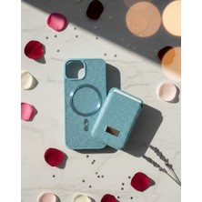 KumOziShop iPhone 15 Pro Uyumlu Magsafe ve Mıknatıs Özellikli Taşlı Cüzdanlı Premium Kılıf