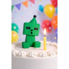 Mum Üfleyen Minecraft Creeper Oturan Figür Oyuncak 8cm (Pasta Süsü)