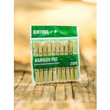 Şirin Aksesuar Home 20 Li Bambu Ahşap Çamaşır Mandalı