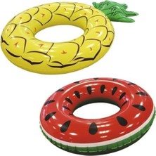 Bestway Renkli Karpuz ve Ananas Desenli Simit Tasarımı, Şık ve Eğlenceli Aksesuar