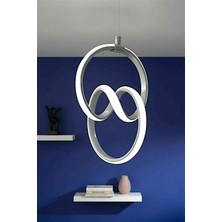 Ece Aydınlatma Orko Gri Kasa Beyaz Işıklı Modern LED Avize