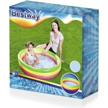 Bestway Renkli 3 Boğum Çocuk Havuzu, Şişme Zemin, 102X25CM