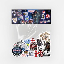 Baprile Resident Evil Umbrella Corp Temalı Sticker Paketi 14 Parça Kaliteli Su Geçirmez Etiket Seti