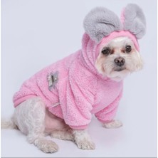 Feyza Design Küçük Irk Köpekler Için Pembe Peluş Sweatshirt, Rahat ve Şık Tasarım