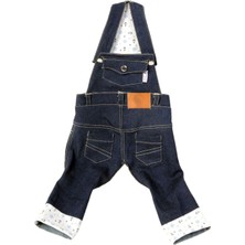 Feyza Design El Işçiliği Özel Tasarım Kot Tulum, Kedi ve Köpek Figürlü Denim Ürün