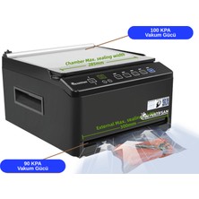 İnovatifsan Endüstriyel Hazneli Ev Tipi Vakum Makinesi Siyah