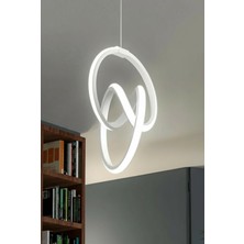 Ece Aydınlatma Orko Beyaz Kasa Beyaz Işıklı Modern LED Avize