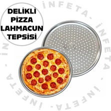 İnfeta 36CM Delikli Pizza Tepsisi / Yapışmaz Lahmacun Pide Pizza Tepsisi