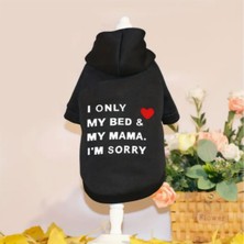 Feyza Design Sevimli Küçük Köpek ve Kedi Kapşonlu Baskılı Sweatshirt