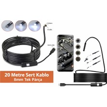 AteşTech Endoskop Yılan Kamera – Android Uyumlu | 20 Metre Sert Kablo | Su Geçirmez IP67