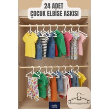 PremiumPort 24'lü Renkli Çocuk Askısı Bebek Elbise Askısı Seti