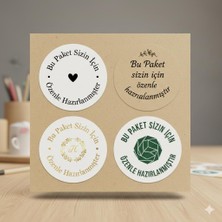 Defu 40 mm Yuvarlak  Yapışkanlı Bu Paket Sizin Için Özenle Hazırlanmıştır Etiketi 100 Adet