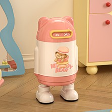 hzl-ers Ayaklı Çocuk Çöp Kovası – Sevimli Ayıcık Tasarımlı –açılıp Kapanabilen Kapaklı 27.5*25*52 *boyunda*