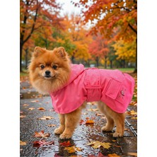 Feyza Design Neon Pembe Korsan Kız Desenli Su Geçirmez Köpek Yağmurluğu