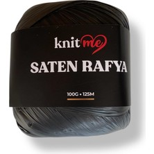 Knitme Knit Me Saten Rafya-Raffia Iplik 100 gr Siyah