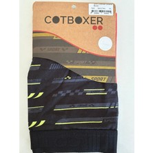 Cotboxer Pamuklu Desenli Erkek Boxer Nefes Alabilen Kumaş Yapısı Sport Yazı Model L - Desenli