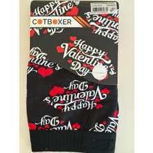 Cotboxer Pamuklu Desenli Erkek Boxer Nefes Alabilen Kumaş Valentine Model Xl - Desenli