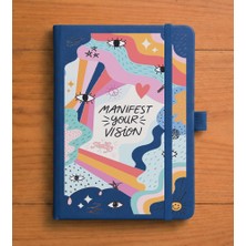 Adasena Tarihsiz 224 Sayfa Termo Defter Baskılı Desenli 13X21 cm Lacivert - Manifest Your