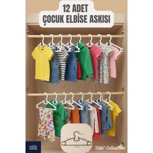 PremiumPort 12'li Çocuk Elbise Askısı Seti, Renkli ve Dayanıklı Bebek Askıları