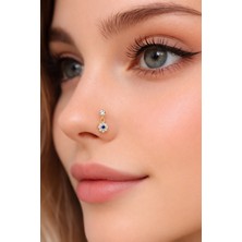 Sacce Scarves & Accessories Gold Renk 925 Ayar Gümüş Nazar Çiçek Sallantılı Hızma Zirkon Parlak Özellik
