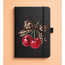 Adasena Tarihsiz 192 Sayfa Mini Termo Defter Baskılı Desenli 9X14 cm Siyah - Leoparlı Kiraz