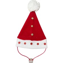 Feyza Design Yıldızlı Kedi Köpek Boyu Ayarlanabilir Noel Şapkası