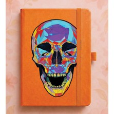 Adasena Tarihsiz 224 Sayfa Termo Defter Baskılı Desenli 13X21 cm Turuncu - Prizma Iskelet