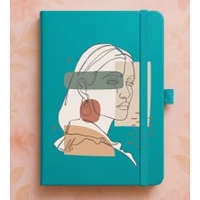 Adasena Tarihsiz 224 Sayfa Termo Defter Baskılı Desenli 13X21 cm Turkuaz - Stil Kadın