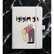 Adasena Tarihsiz 224 Sayfa Termo Defter Baskılı Desenli 13X21 cm Beyaz - Iyiyim Ya