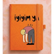 Adasena Tarihsiz 224 Sayfa Termo Defter Baskılı Desenli 13X21 cm Turuncu - Iyiyim Ya