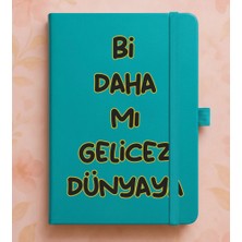 Adasena Tarihsiz 224 Sayfa Termo Defter Baskılı Desenli 13X21 cm Turkuaz - Bi Daha Mı Gelicez
