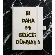 Adasena Tarihsiz 192 Sayfa Mini Termo Defter Baskılı Desenli 9X14 cm Beyaz - Bi Daha Mı Gelicez