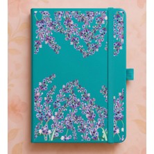 Adasena Tarihsiz 224 Sayfa Termo Defter Baskılı Desenli 13X21 cm Turkuaz - Lavanta Bahçesi