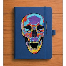 Adasena Tarihsiz 224 Sayfa Termo Defter Baskılı Desenli 13X21 cm Lacivert - Prizma Iskelet