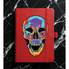 Adasena Tarihsiz 224 Sayfa Termo Defter Baskılı Desenli 13X21 cm Kırmızı - Prizma Iskelet
