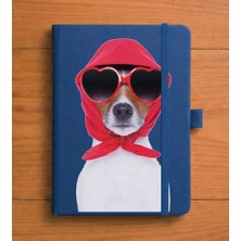 Adasena Tarihsiz 224 Sayfa Termo Defter Baskılı Desenli 13X21 cm Lacivert - Jack Russell