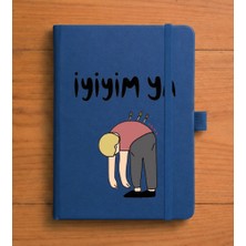 Adasena Tarihsiz 192 Sayfa Mini Termo Defter Baskılı Desenli 9X14 cm Lacivert - Iyiyim Ya